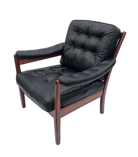 Vintage schwarzer leder lounge - vintage,